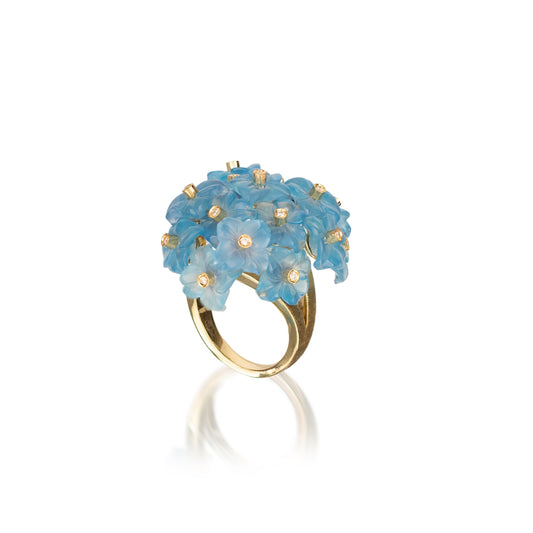 Chalcedony Flower Ring