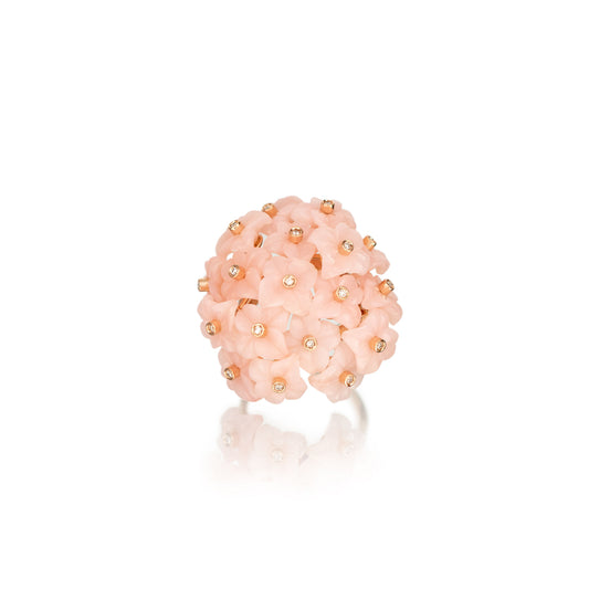 Pink Opal Flower Ring