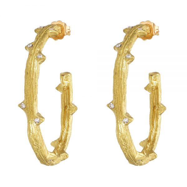 Mid Size Yellow Gold Hoops