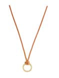 Leather Chord with Diamond Charm Clasp Necklace