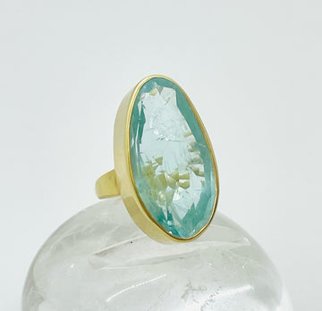 Aquamarine Light & Space Greek Ring
