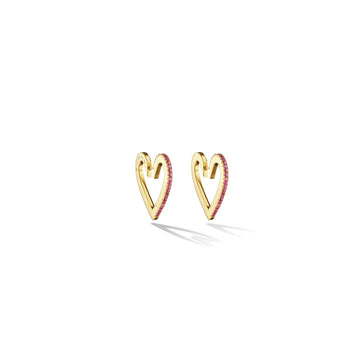 Yellow Gold & Ruby Medium Endless Hoop Earrings