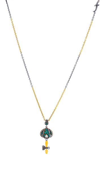 Fancy Diamond Key Pendant Necklace