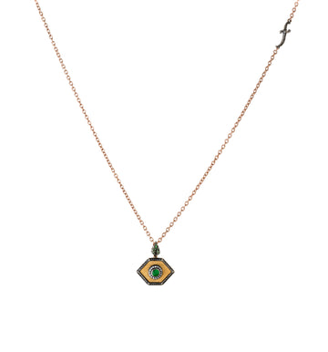 Tsavorite and Black Diamond Pendant Necklace