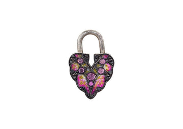 Ombre Pink Sapphire and Black Diamond Padlock