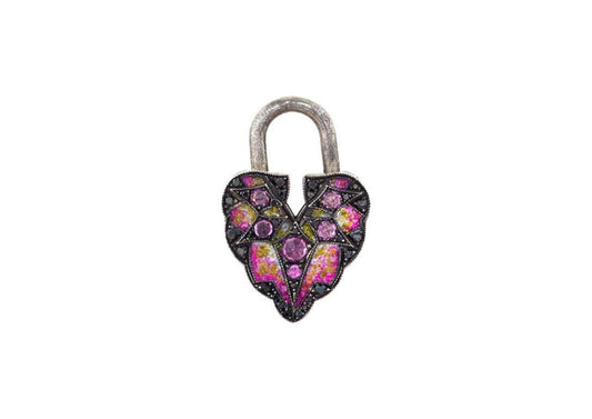 Ombre Pink Sapphire and Black Diamond Padlock