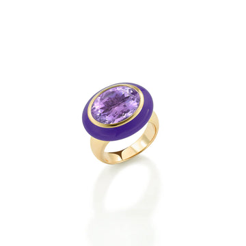 Arena Ring with Lilac Amethyst and Purple Enamel