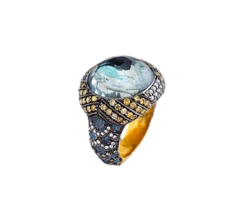 Diamond Hand Carved Mermaid Ring