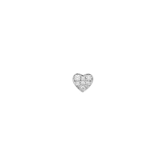 Heart Stud with Diamonds