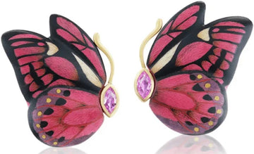 Double Butterfly Marquetry Earrings