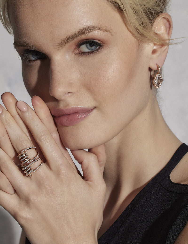 Huxley 18K Rose Gold and Diamond Single Coil Link Ring