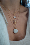 OC x WF Large Diamond and Rose Gold Pebble Locket
