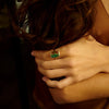 Ten Fourteen Blue Ring Rose Cut Emerald