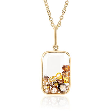 Ten Fourteen Rose Cut Diamond Shaker Necklace