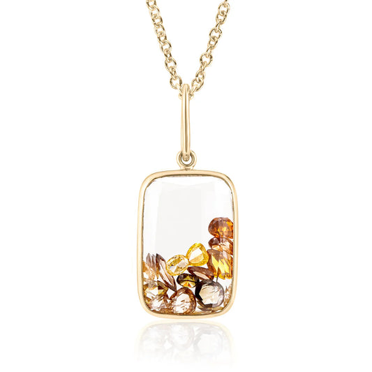 Ten Fourteen Rose Cut Diamond Shaker Necklace