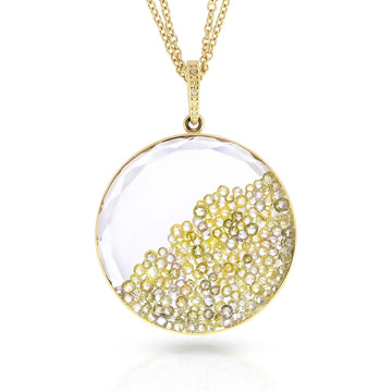 Big Boy Rose Cut Yellow Diamond Necklace