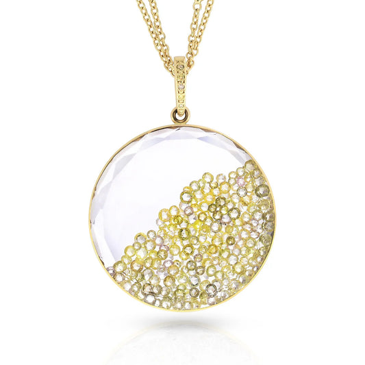 Big Boy Rose Cut Yellow Diamond Necklace