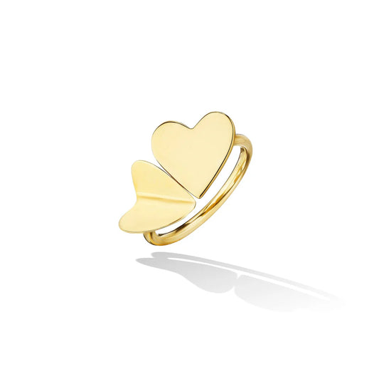 Wings of Love Ring - 2 Medium Hearts ring