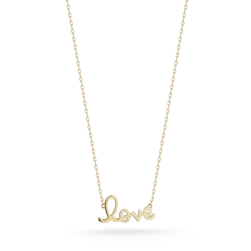 Shop Sydney Evan 14k Gold & Diamond Shells Love Script Necklace