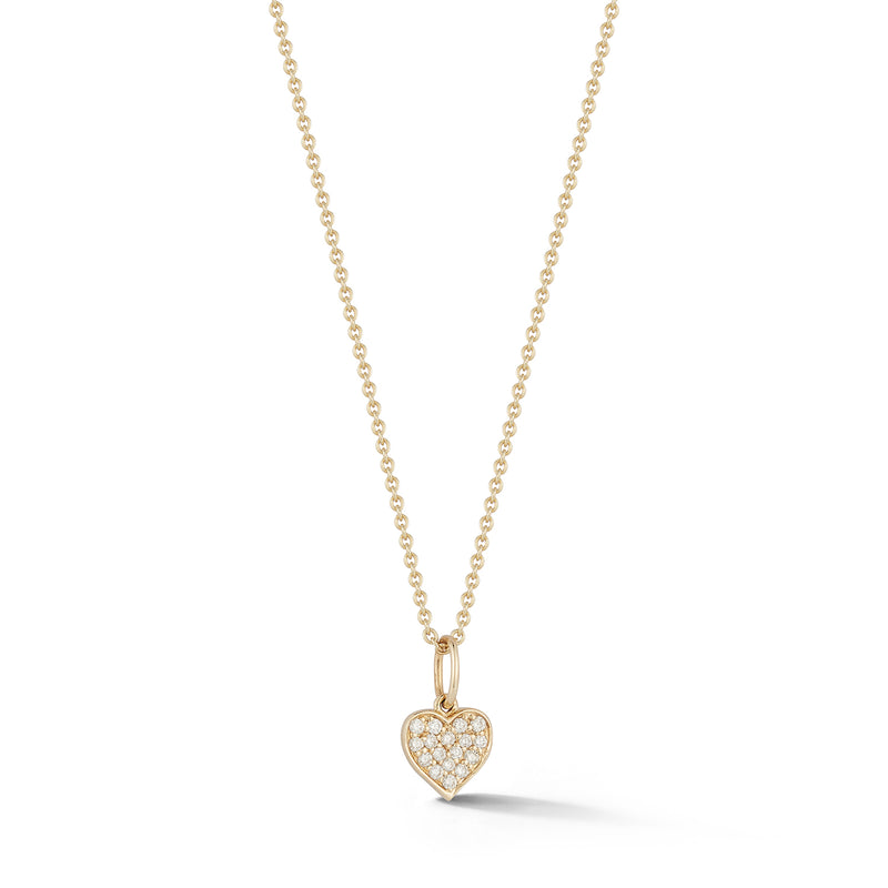 Pavé Playing Card Larger Heart Charm Necklace