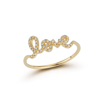 Pavé Love Script Ring