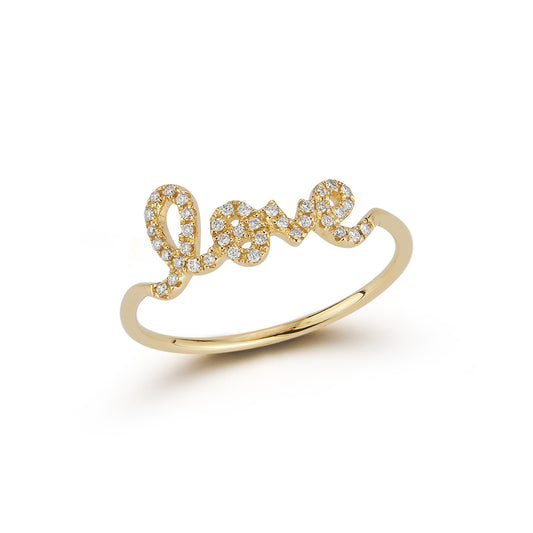 Pavé Love Script Ring