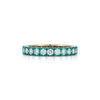 Diamond and Green Rhodium Finish Band Ring
