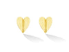 Yellow Gold Wings of Love Large Folded Heart Studs