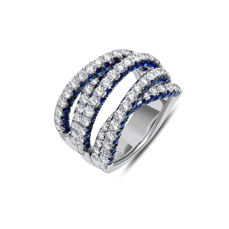 Entanglement Ring (Sapphire and Diamond)