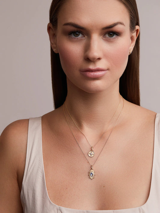 Oval Evil Eye Charm (Moonstone)