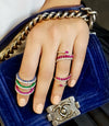 Ruby & Diamond 3 Sided Band Ring