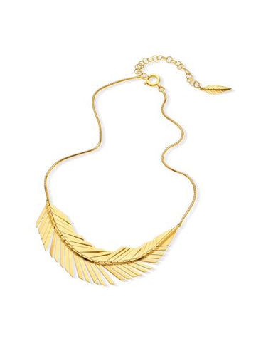 Large Gold Feather Necklace