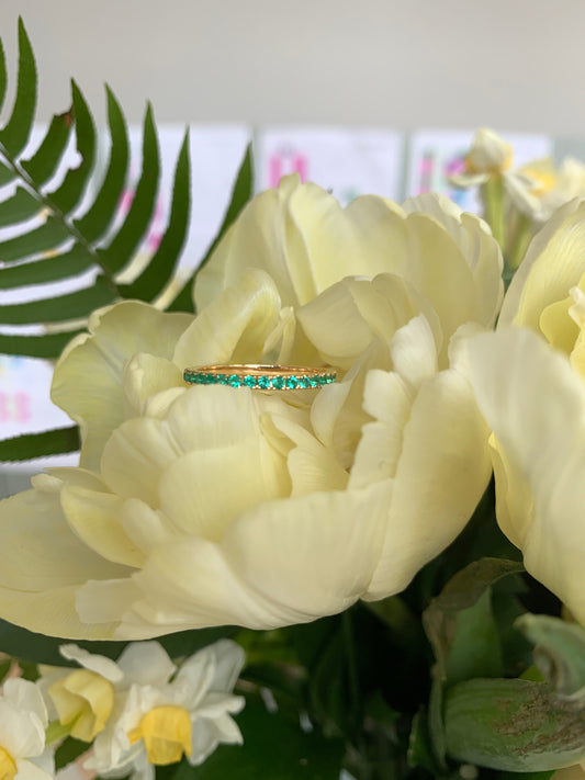 Emerald Eternity Band Rings