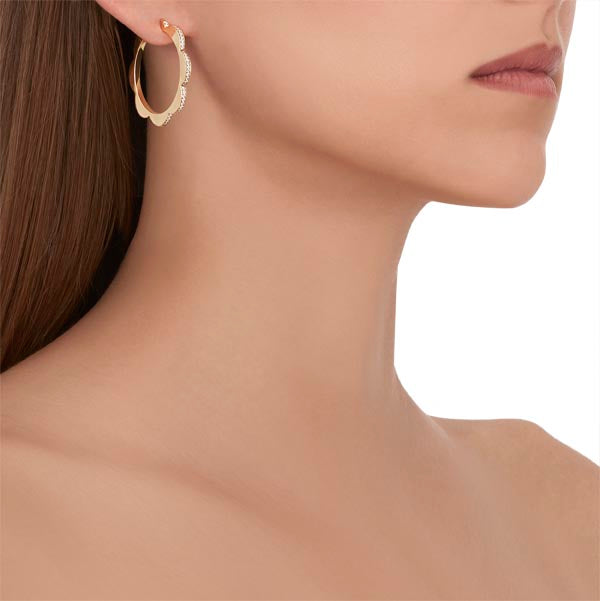 Large Diamond Triplet Hoop Earrings