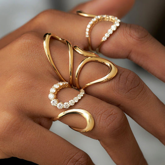 Aria Jane Ring with Partial Diamonds