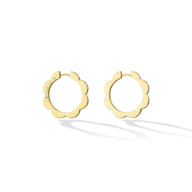 Medium Diamond Triplet Hoop Earrings