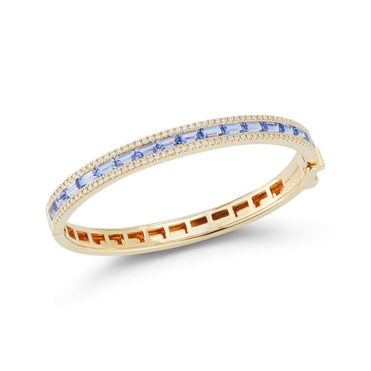 Tanzanite & Diamond Origami Bangle