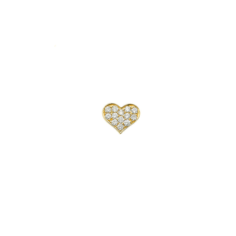 White Gold and Diamond Baby Heart Stud