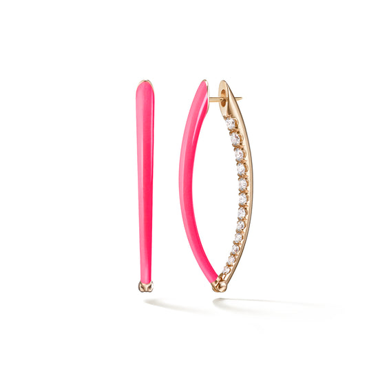 Cristina Earring Medium (Neon Pink Enamel)