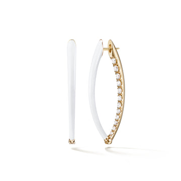 Cristina Earring Medium (White Enamel)