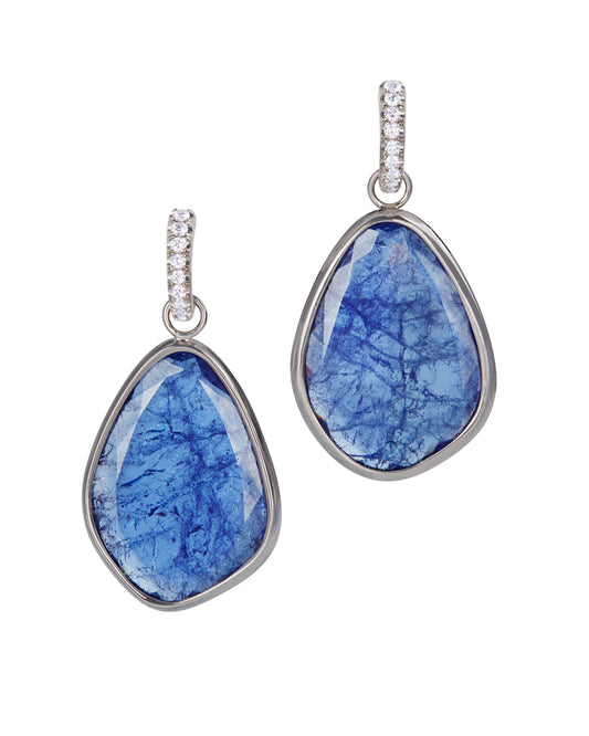 Tanzanite & Diamond Sliced Earrings