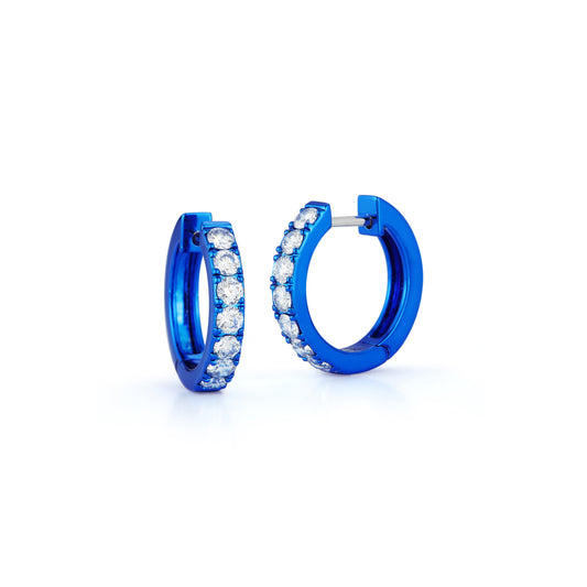 Diamond Huggies with Blue Rhodium
