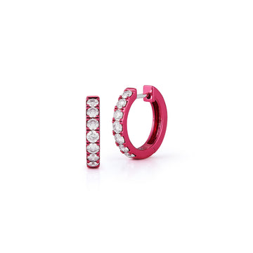 Diamond Huggies with Pink Rhodium