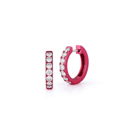 Diamond Huggies with Pink Rhodium