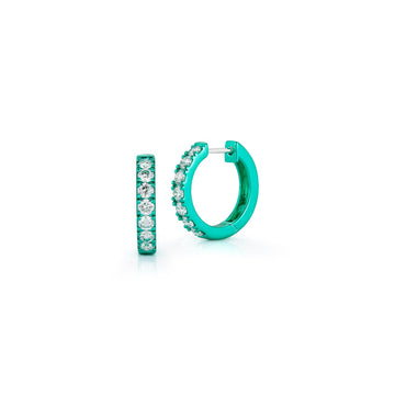 Diamond Huggies with Emerald Rhodium