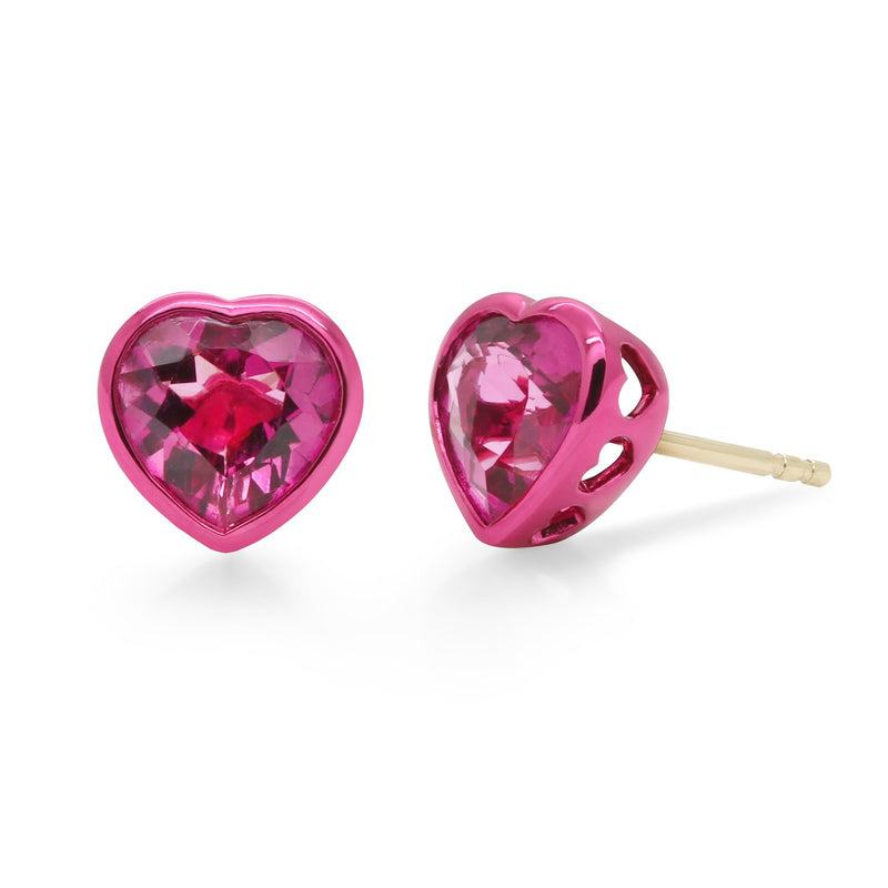 Pink on Pink Heart Studs