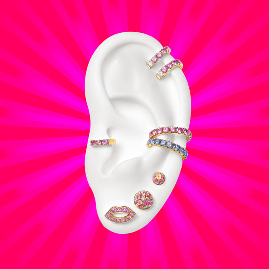 Pink Sapphire Lips Stud