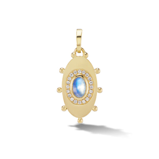 Oval Evil Eye Charm (Moonstone)