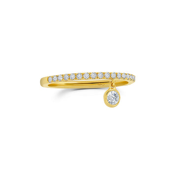 Dangly Diamond Charm Half Band Ring