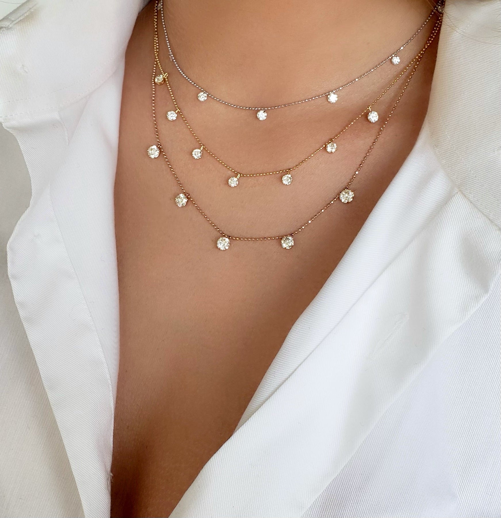 Small Floating Diamond Necklace – The Vault Nantucket
